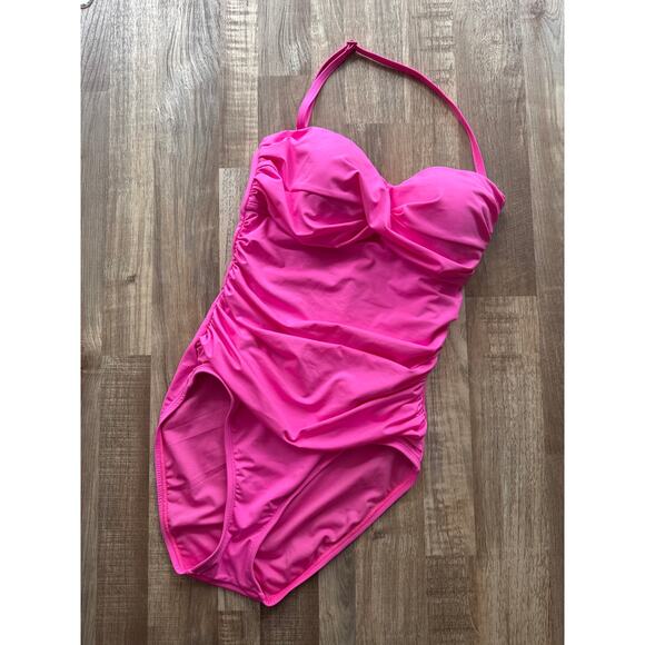 Women's Lilly Pulitzer Flamenco One-Piece Swim Suit Print Plumeria Pink size 6 - Picture 3 of 5